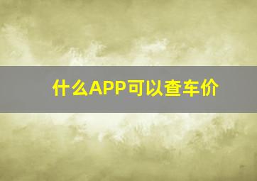 什么APP可以查车价