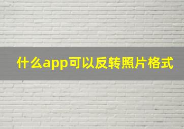 什么app可以反转照片格式