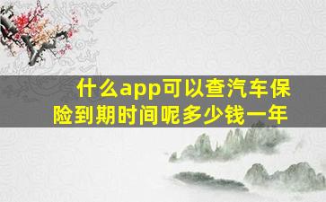 什么app可以查汽车保险到期时间呢多少钱一年