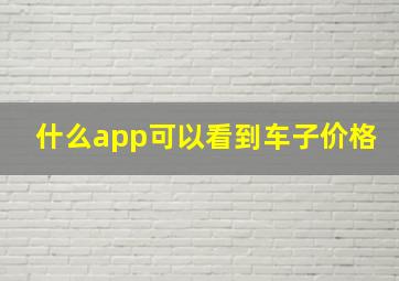 什么app可以看到车子价格