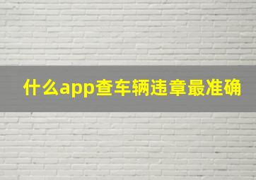 什么app查车辆违章最准确