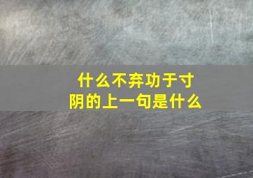 什么不弃功于寸阴的上一句是什么