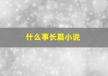 什么事长篇小说