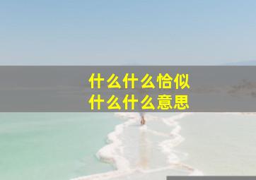 什么什么恰似什么什么意思