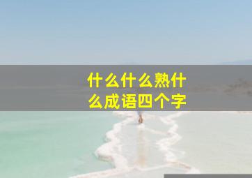 什么什么熟什么成语四个字