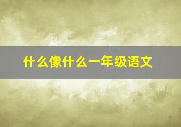 什么像什么一年级语文