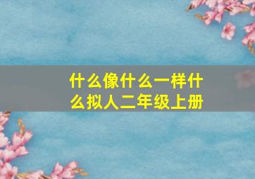 什么像什么一样什么拟人二年级上册