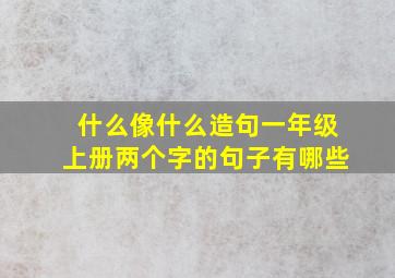 什么像什么造句一年级上册两个字的句子有哪些