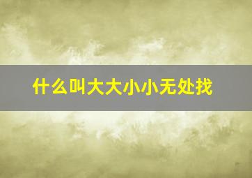 什么叫大大小小无处找