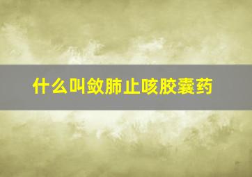 什么叫敛肺止咳胶囊药