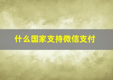 什么国家支持微信支付