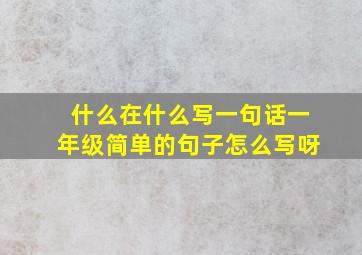 什么在什么写一句话一年级简单的句子怎么写呀