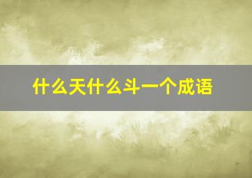 什么天什么斗一个成语