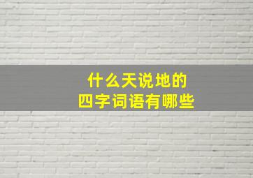 什么天说地的四字词语有哪些