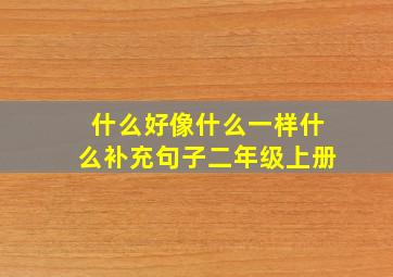 什么好像什么一样什么补充句子二年级上册