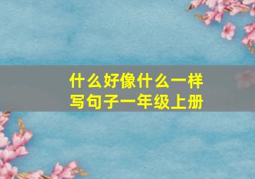 什么好像什么一样写句子一年级上册