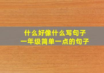 什么好像什么写句子一年级简单一点的句子