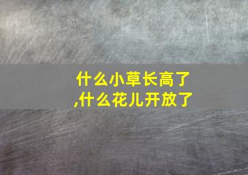 什么小草长高了,什么花儿开放了