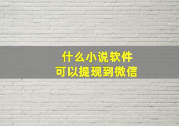 什么小说软件可以提现到微信