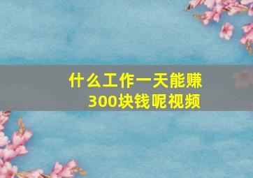 什么工作一天能赚300块钱呢视频