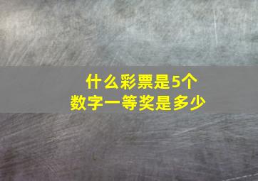 什么彩票是5个数字一等奖是多少