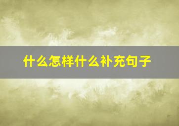 什么怎样什么补充句子