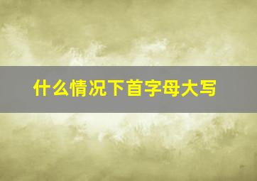 什么情况下首字母大写