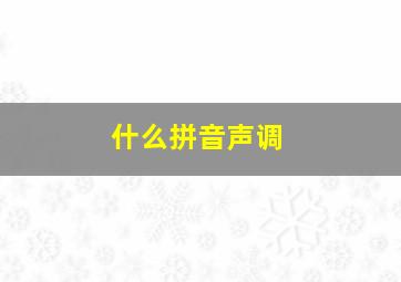 什么拼音声调