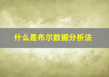 什么是布尔数据分析法