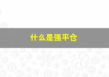 什么是强平仓