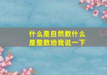 什么是自然数什么是整数给我说一下