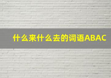 什么来什么去的词语ABAC