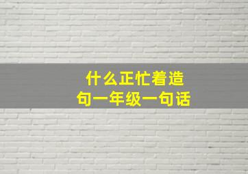 什么正忙着造句一年级一句话