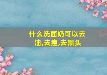 什么洗面奶可以去油,去痘,去黑头