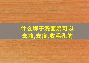 什么牌子洗面奶可以去油,去痘,收毛孔的