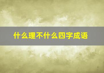 什么理不什么四字成语