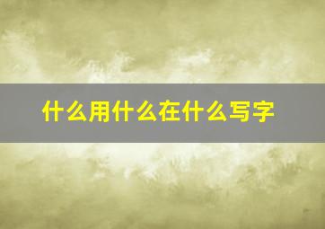 什么用什么在什么写字