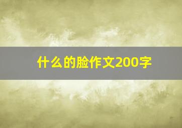 什么的脸作文200字