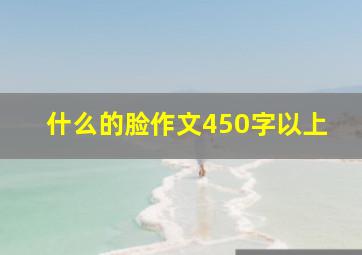 什么的脸作文450字以上