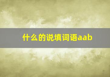 什么的说填词语aab