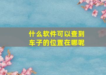 什么软件可以查到车子的位置在哪呢