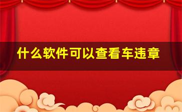 什么软件可以查看车违章