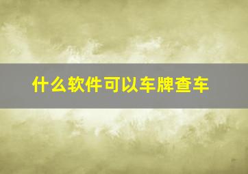 什么软件可以车牌查车