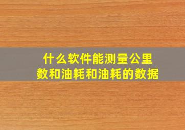 什么软件能测量公里数和油耗和油耗的数据