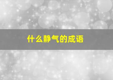 什么静气的成语