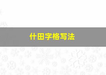 什田字格写法