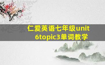 仁爱英语七年级unit6topic3单词教学