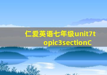 仁爱英语七年级unit7topic3sectionC