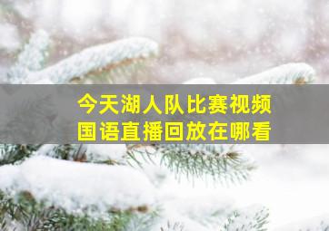 今天湖人队比赛视频国语直播回放在哪看