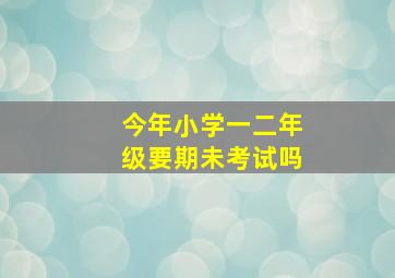 今年小学一二年级要期未考试吗